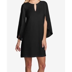 Kensie Dark Navy Blue Dress with Cape Sleeves